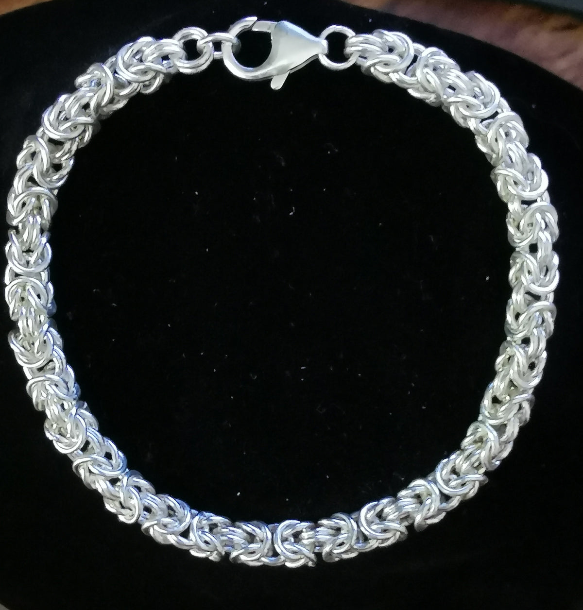Byzantine Chainmaille Sterling Silver Bracelet | Handcrafted in Ireland – 7 Inch