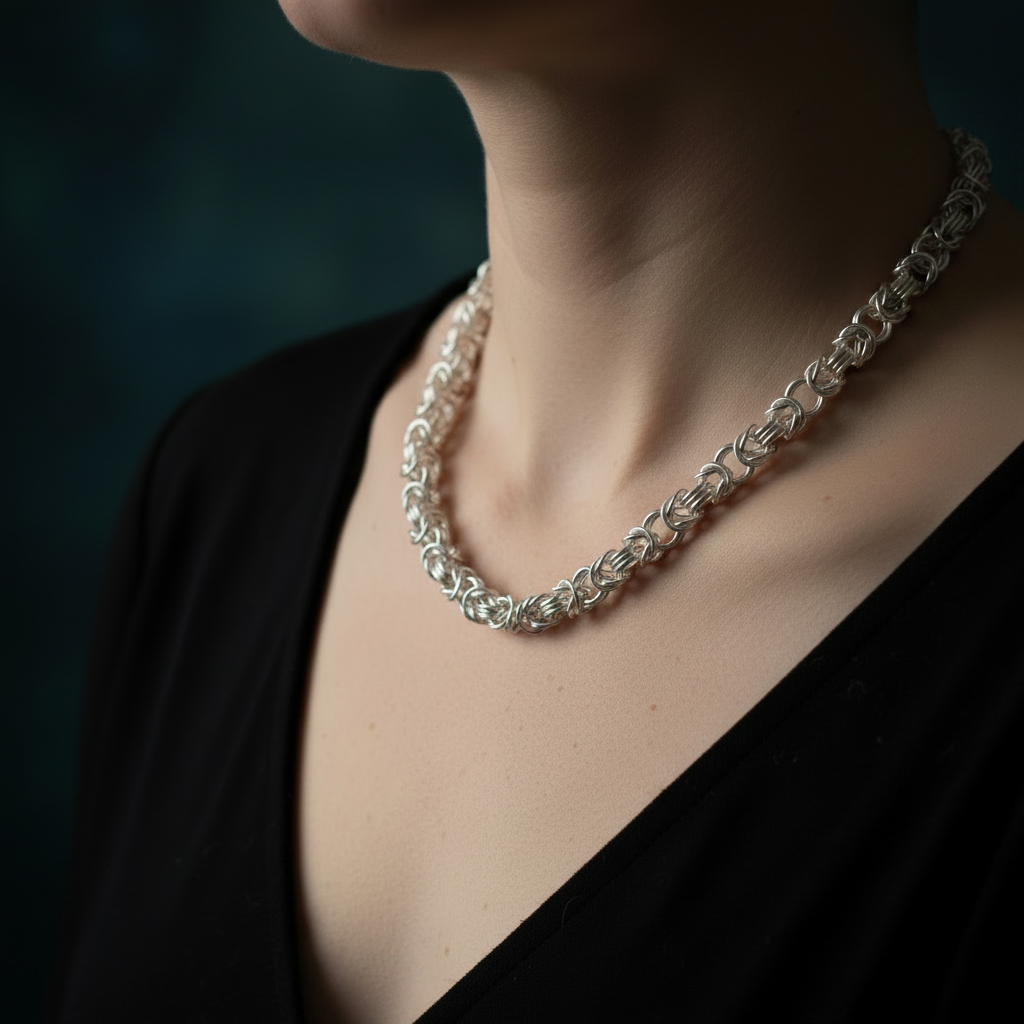 Byzantine Chainmaille Necklace - Lifestyle v3