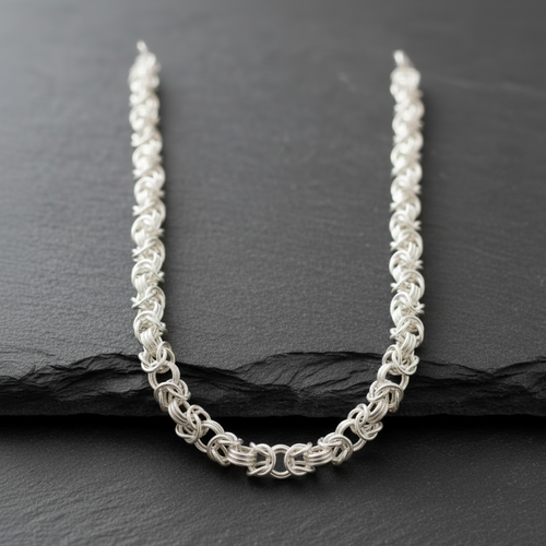 Byzantine Chainmaille Necklace on Slate